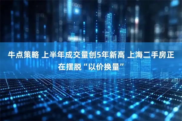 牛点策略 上半年成交量创5年新高 上海二手房正在摆脱“以价换量”