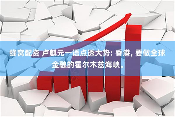 蜂窝配资 卢麒元一语点透大势: 香港, 要做全球金融的霍尔木兹海峡。